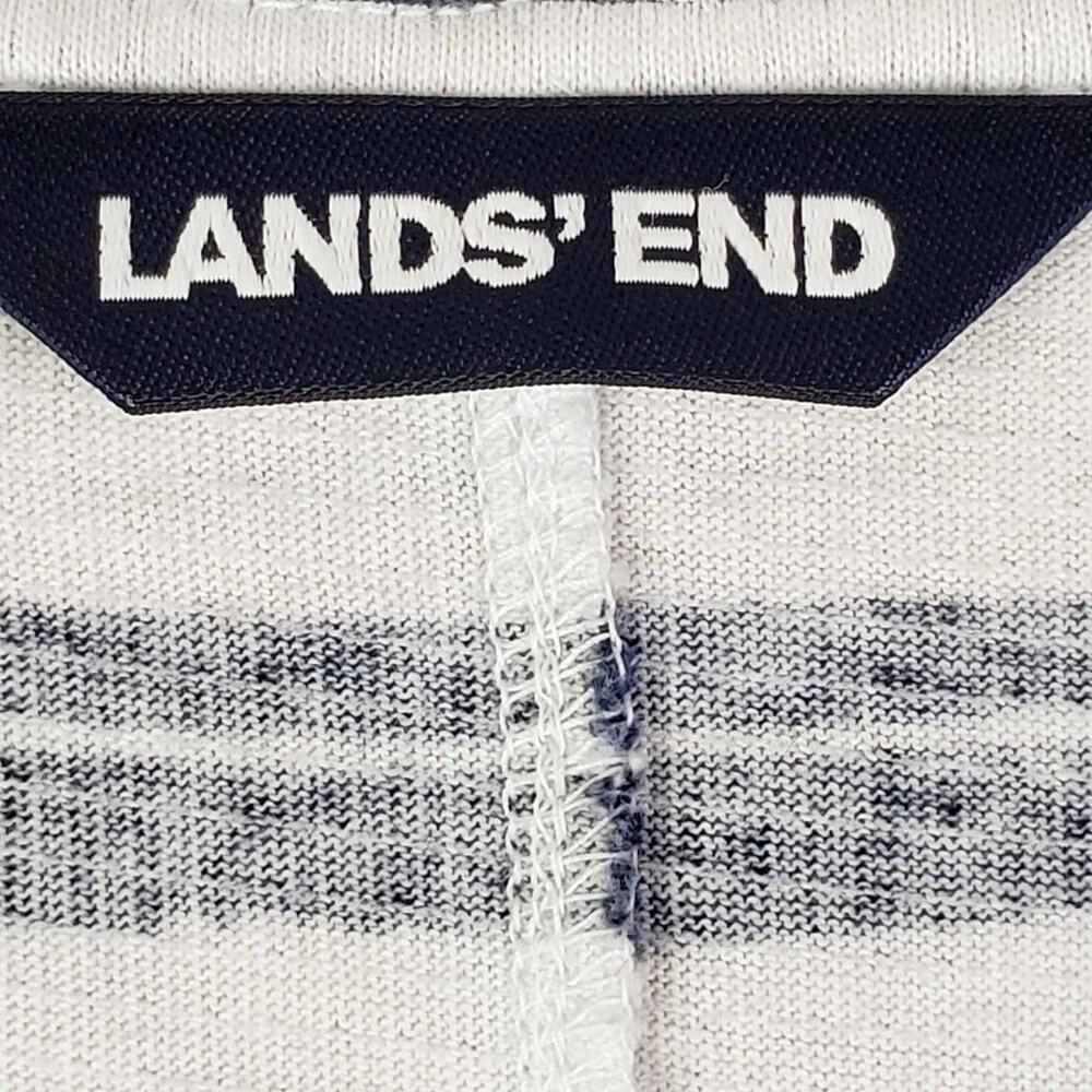 Lands End Shirt Women's Plus Size 20 22 Navy Blue White Stripe Short Sleeve Tee - Picture 5 of 9